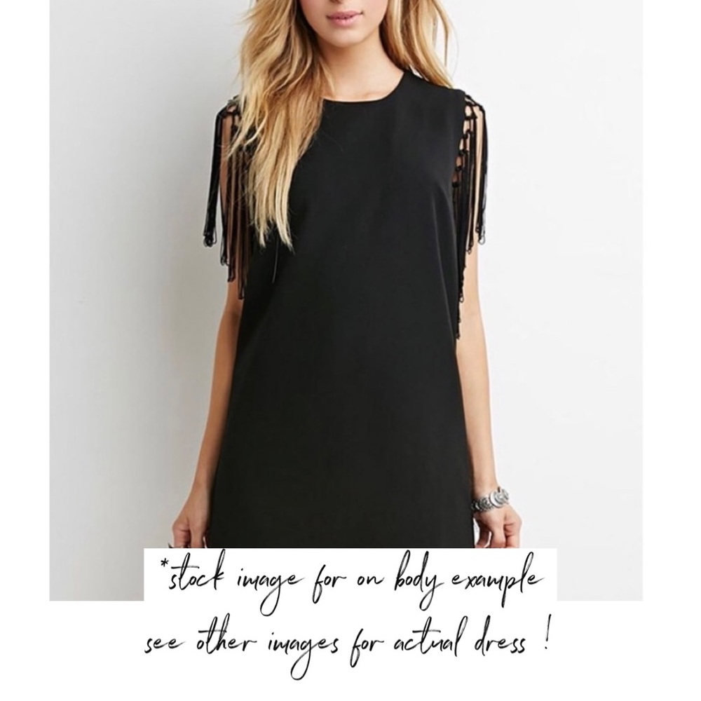 Forever 21 LBD w/ fringe detailed "sleeves"